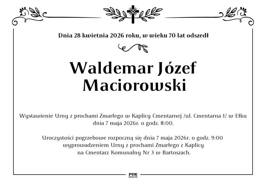 Waldemar Józef Maciorowski - nekrolog